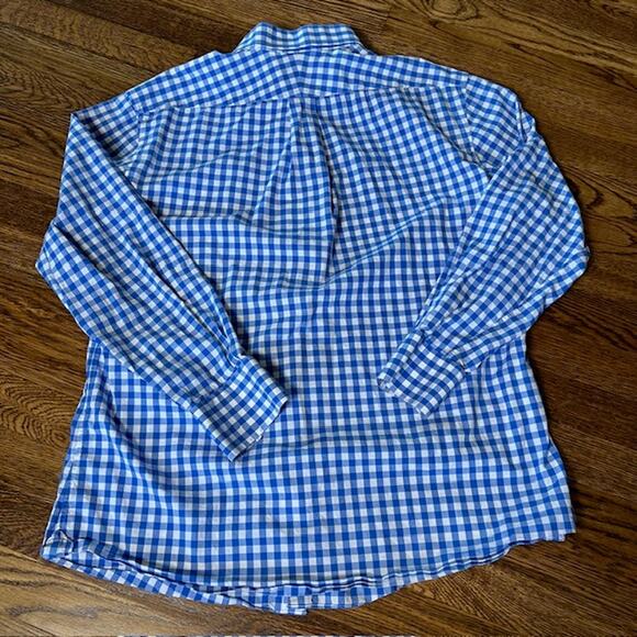 Proper Cloth Light Blue Gingham Dress Shirt Mens S Cotton Preppy Business Casual - Picture 2 of 7